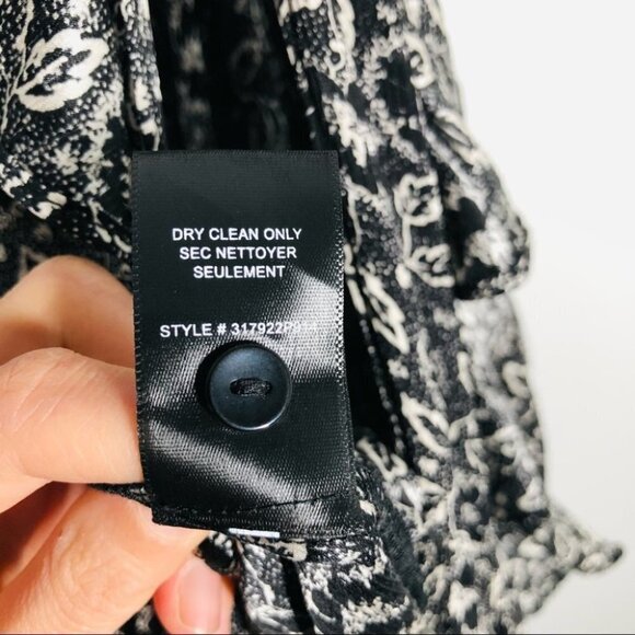 REBECCA Taylor Sweet Briar Jumpsuit Black & White Floral Print Size 6 - Picture 6 of 12